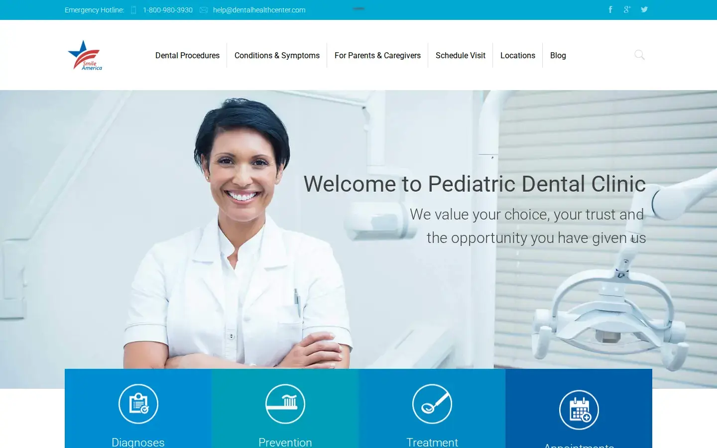 Homepage preview of ABA Pediatric Dental