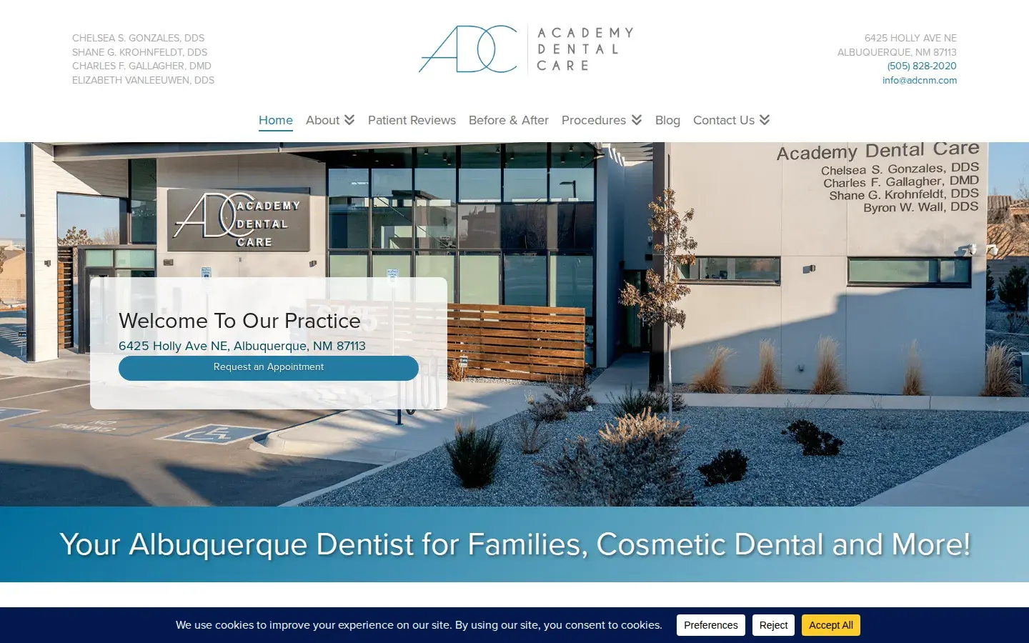 Homepage preview of Academy Dental Care