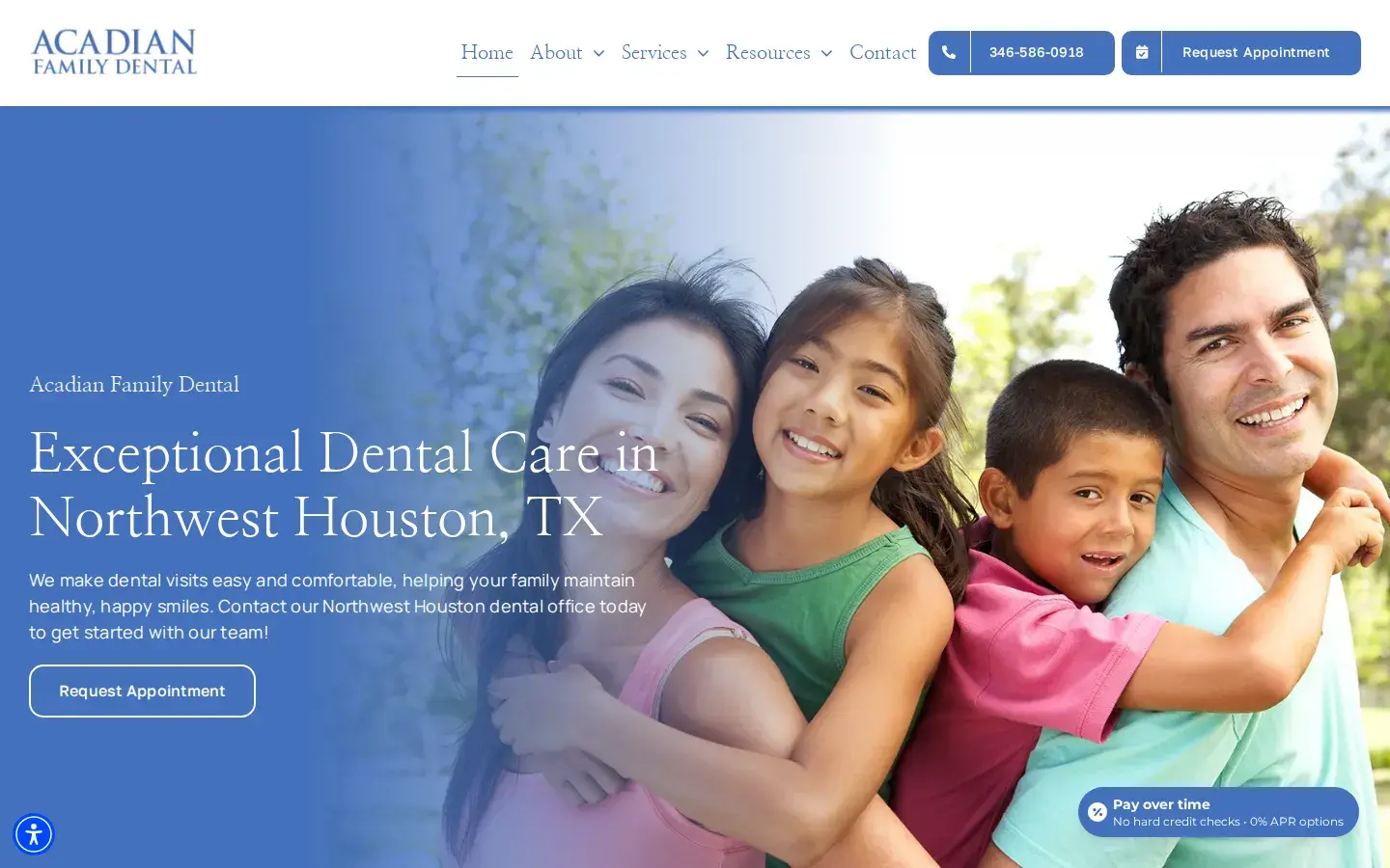 Homepage preview of Acadian Family Dental
