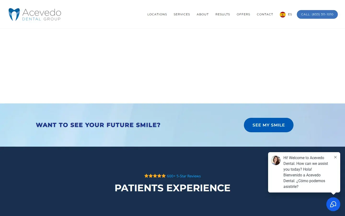 Homepage preview of Acevedo Dental Group of Ontario