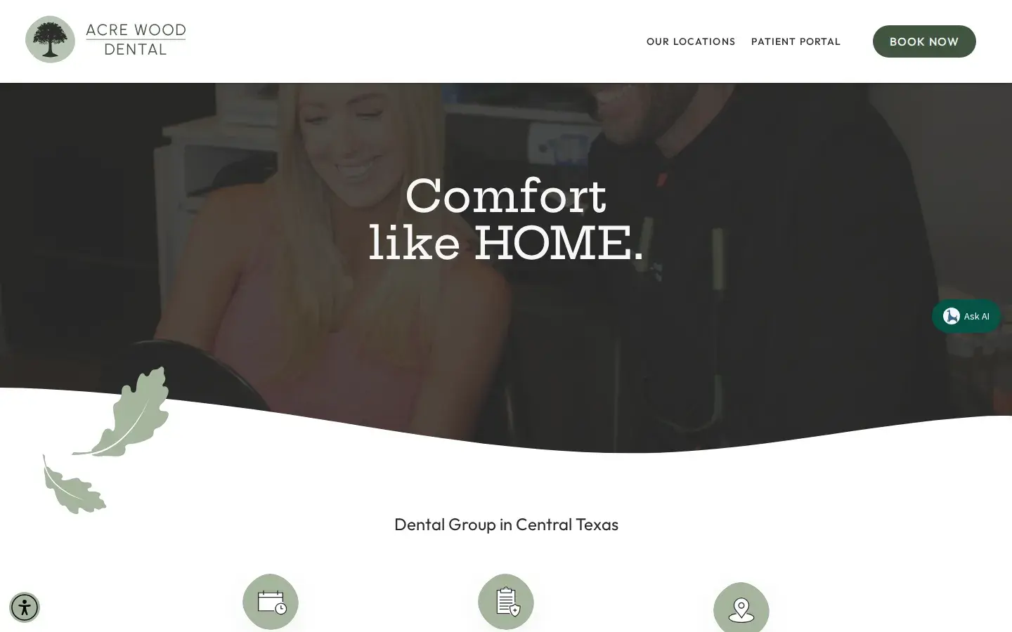 Homepage preview of Acre Wood Dental – Temple