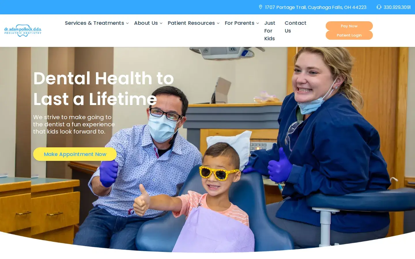 Homepage preview of Adam M. Pollock DDS - Pediatric Dentistry