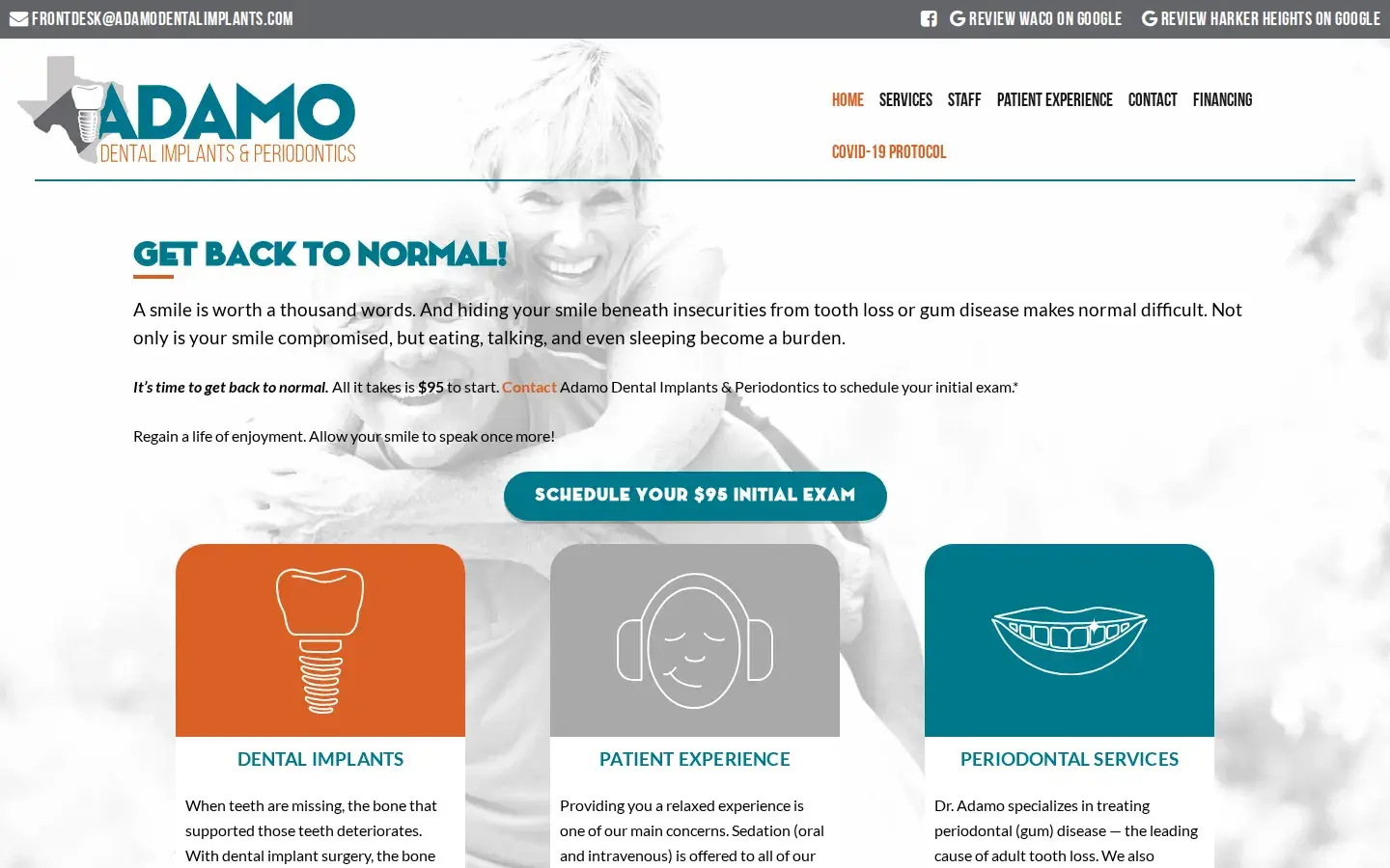 Homepage preview of Adamo Dental Implants & Periodontics