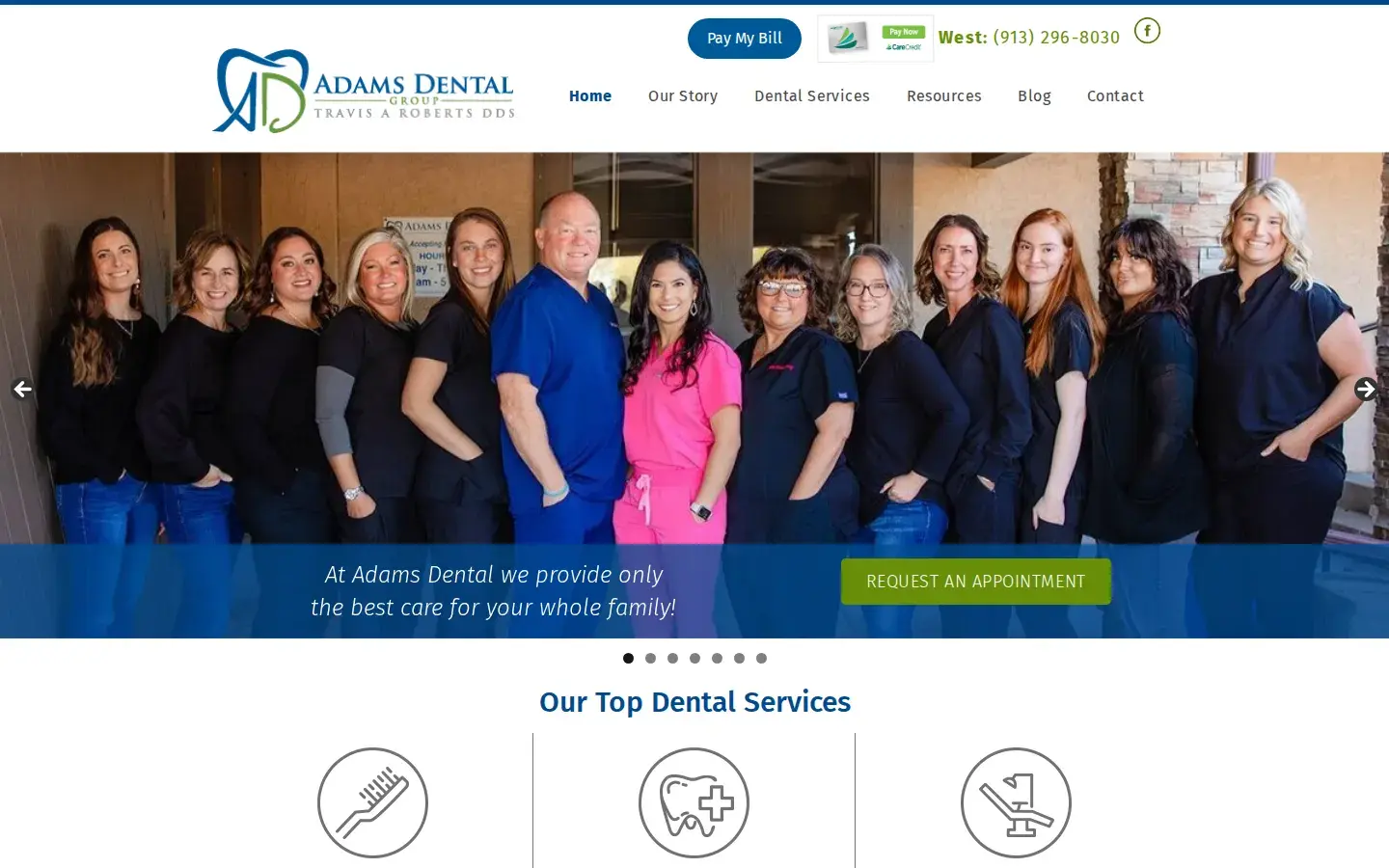 Homepage preview of Adams Dental Group West