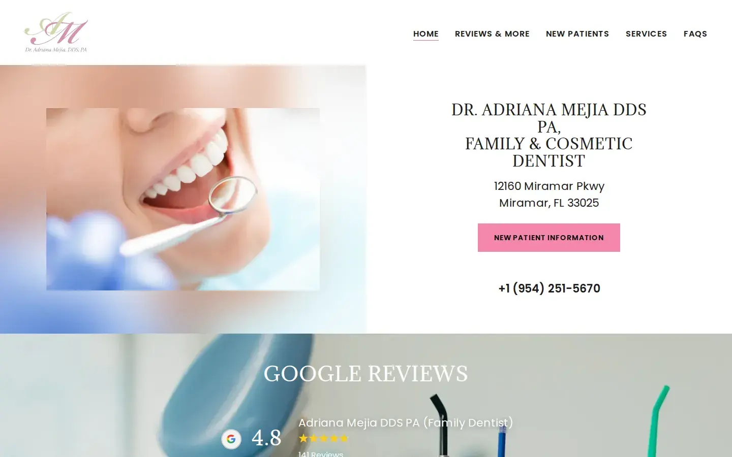 Homepage preview of Adriana Mejia DDS PA (Family Dentist)
