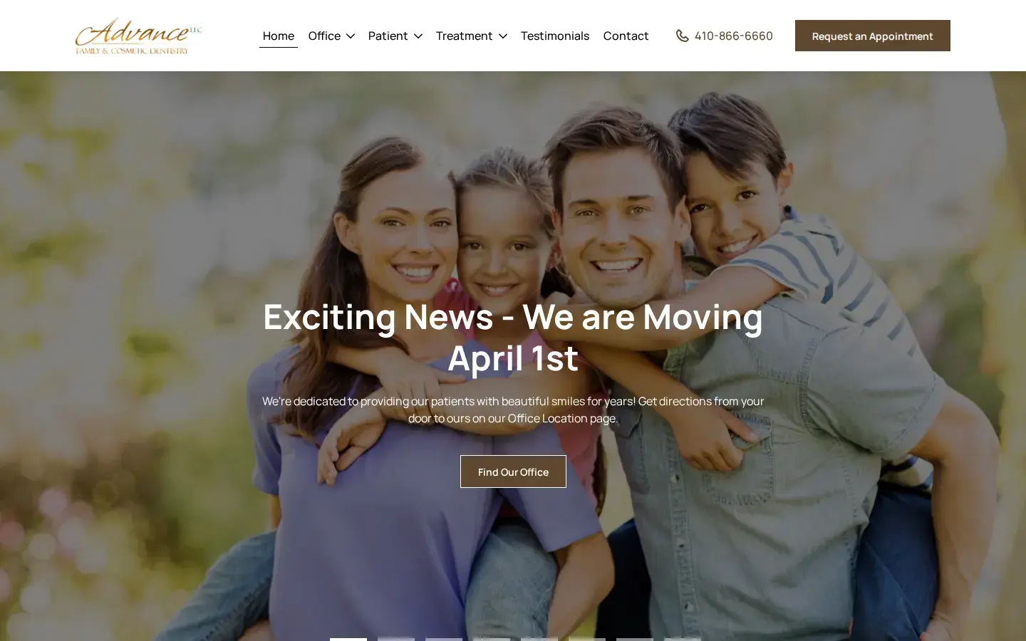 Homepage preview of Advance Family and Cosmetic Dentistry