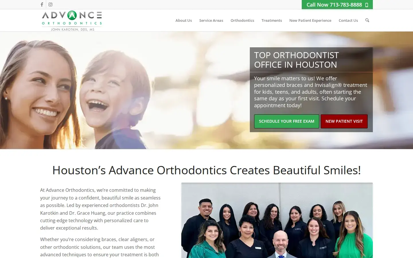 Homepage preview of Advance Orthodontics – Dr. John Karotkin