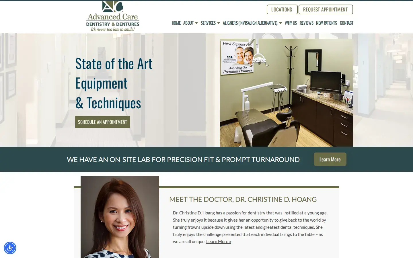 Homepage preview of Advanced Care Dentistry & Dentures