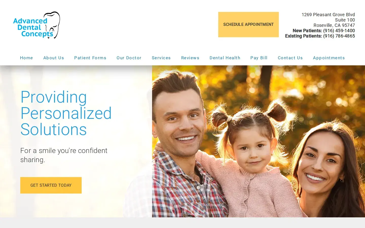 Homepage preview of Advanced Dental Concepts: Dr. David B. Miller
