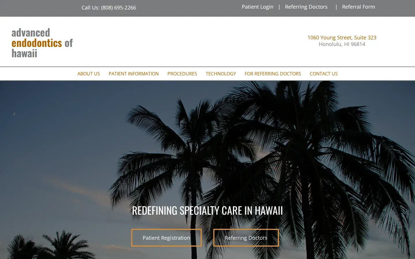 Homepage preview of Advanced Endodontics of Hawaii LLC: Jason C Joe DDS