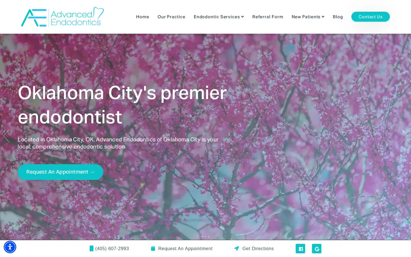 Homepage preview of Advanced Endodontics of Oklahoma City: Germán Luezas DDS MS