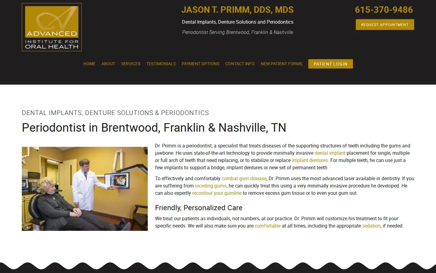 Homepage preview of Advanced Institute for Oral Health