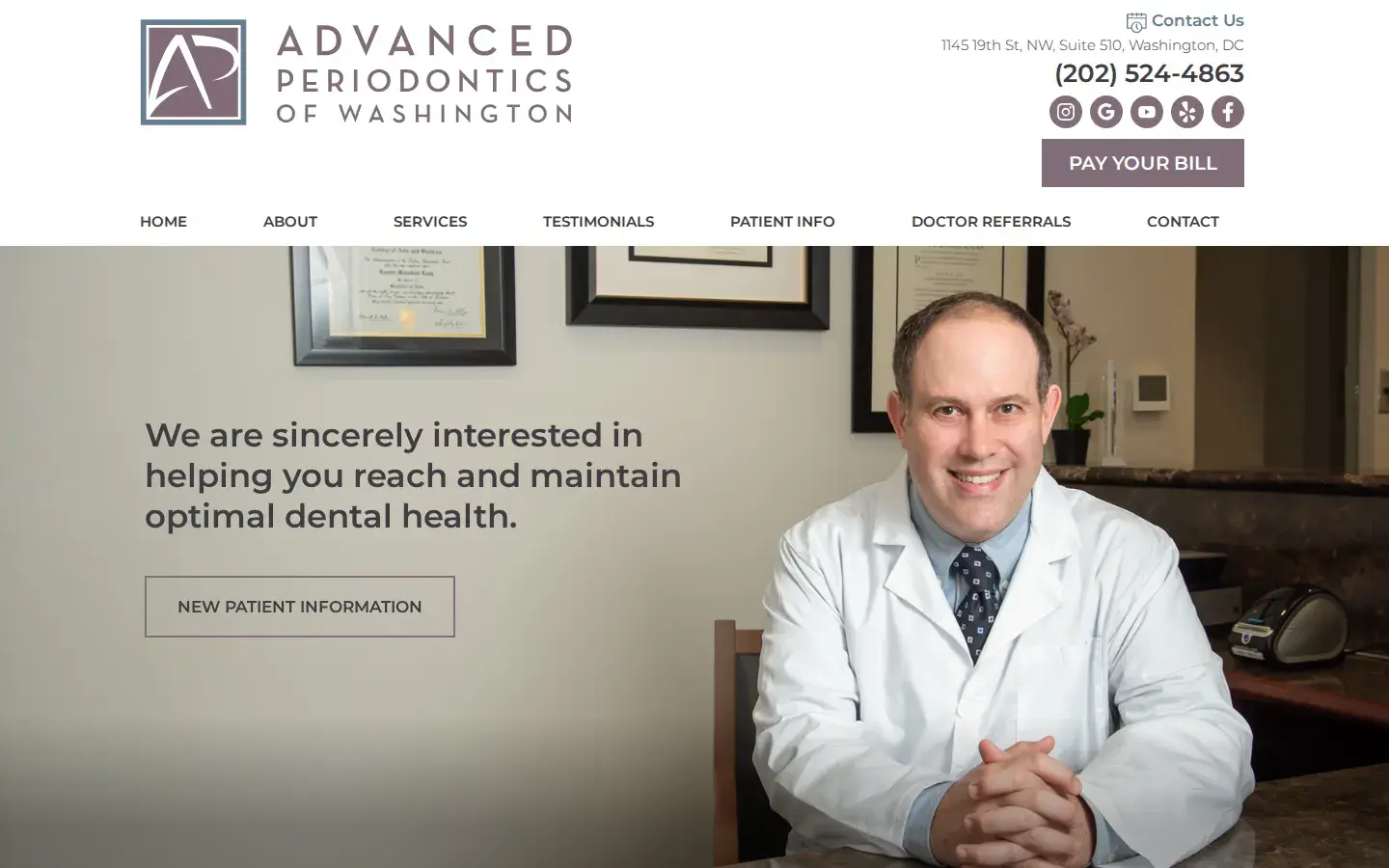 Homepage preview of Advanced Periodontics of Washington: Dr. Rustin Levy