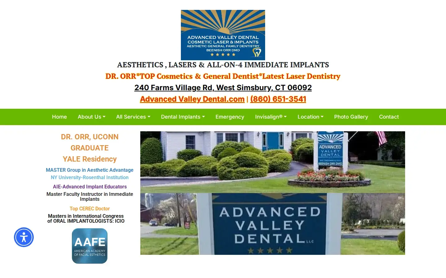Homepage preview of Advanced Valley Dental