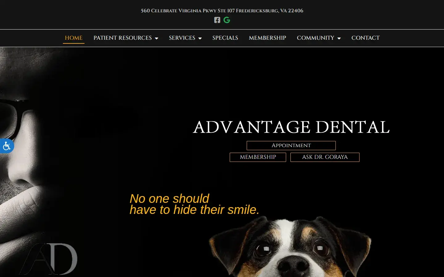 Homepage preview of Advantage Dental