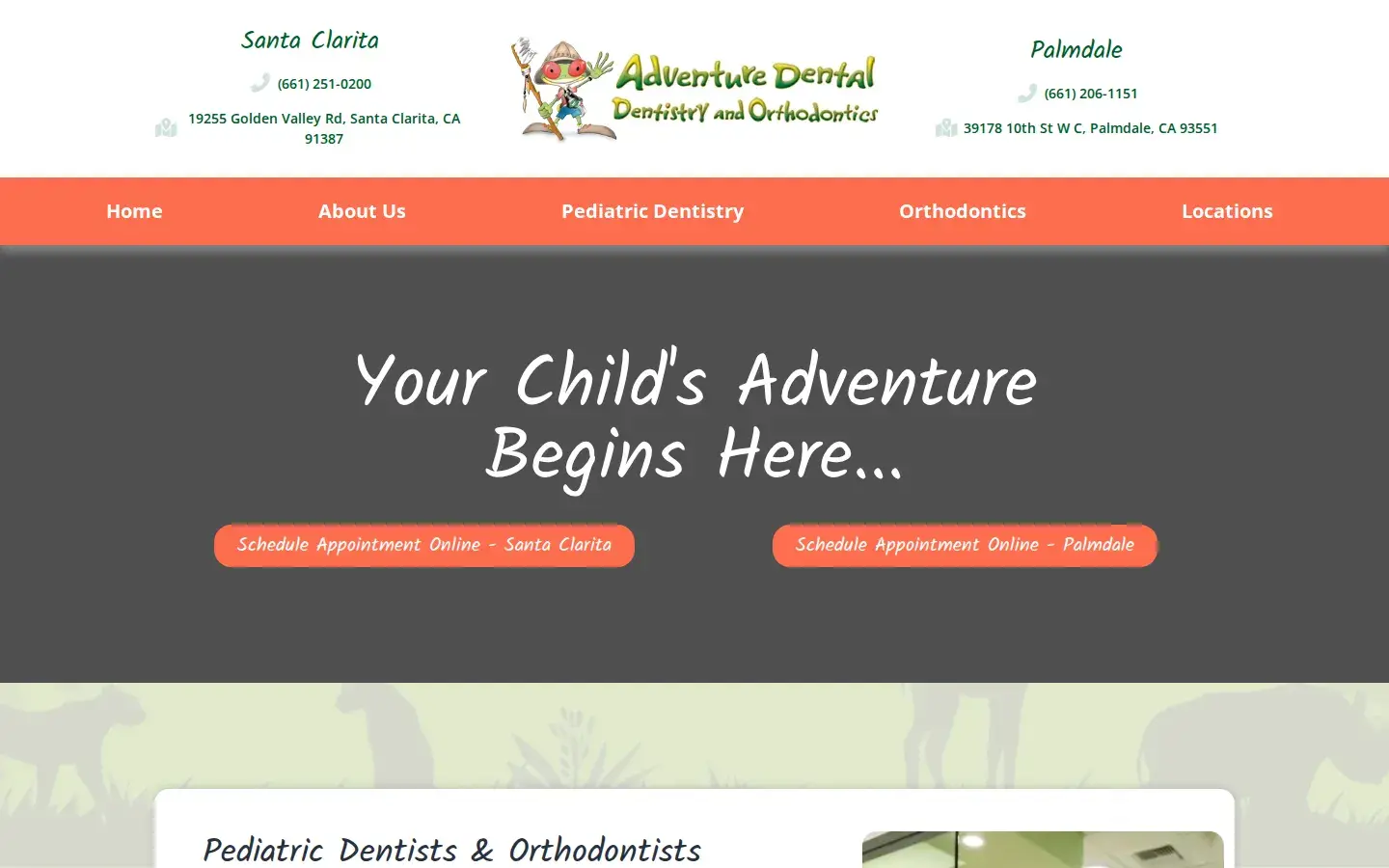 Homepage preview of Adventure Dental