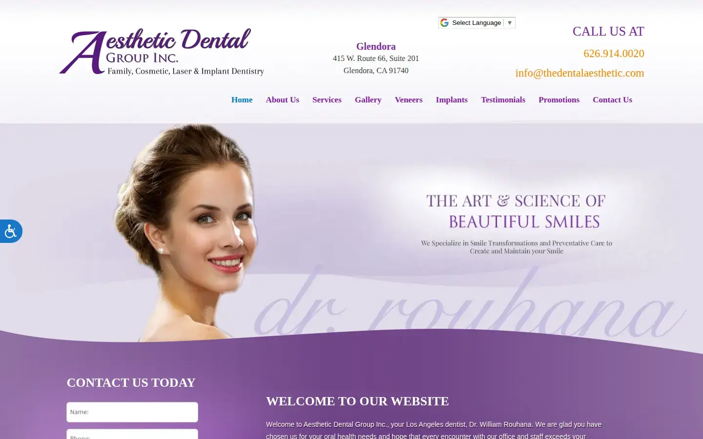 Homepage preview of Aesthetic Dental Group Inc.