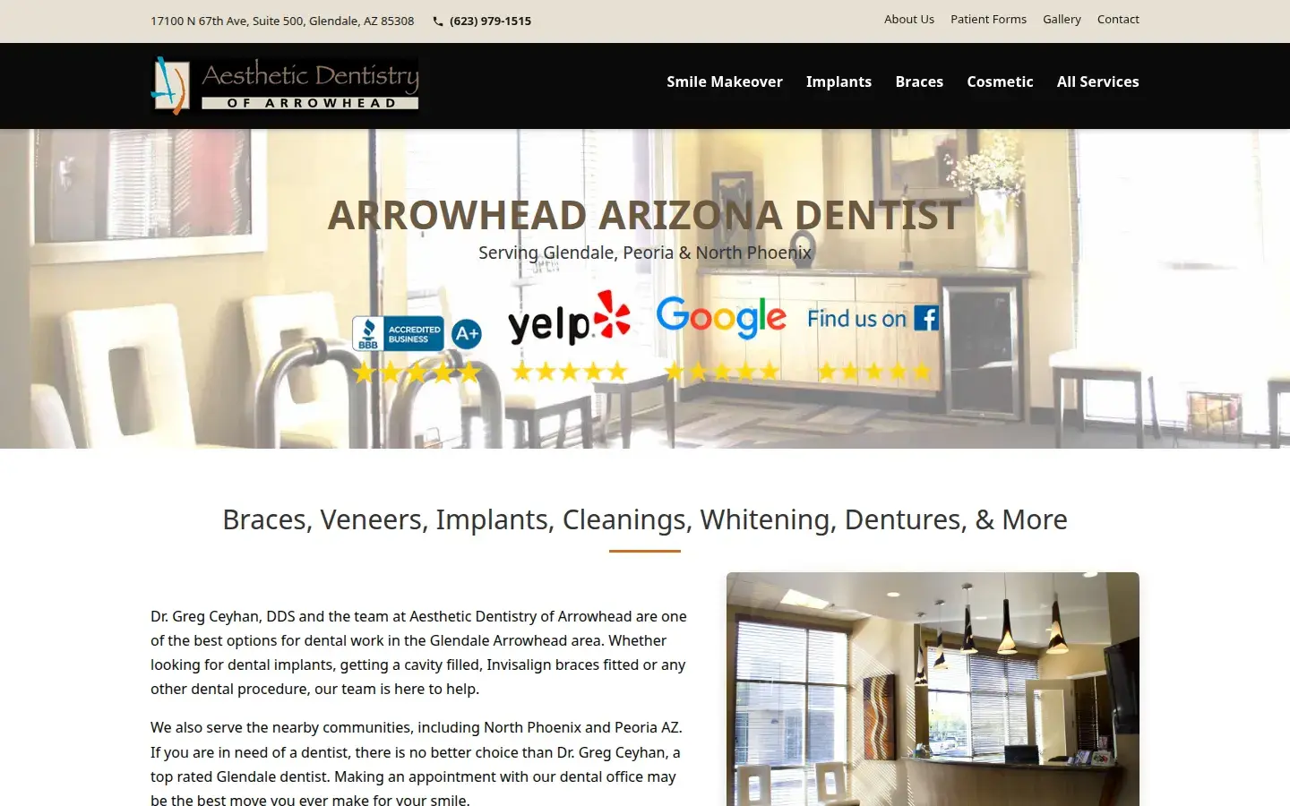 Homepage preview of Aesthetic Dentistry of Arrowhead (Dr. Greg Ceyhan)