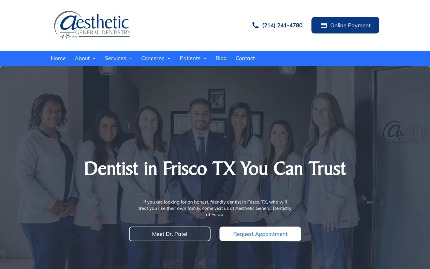 Homepage preview of Aesthetic General Dentistry of Frisco