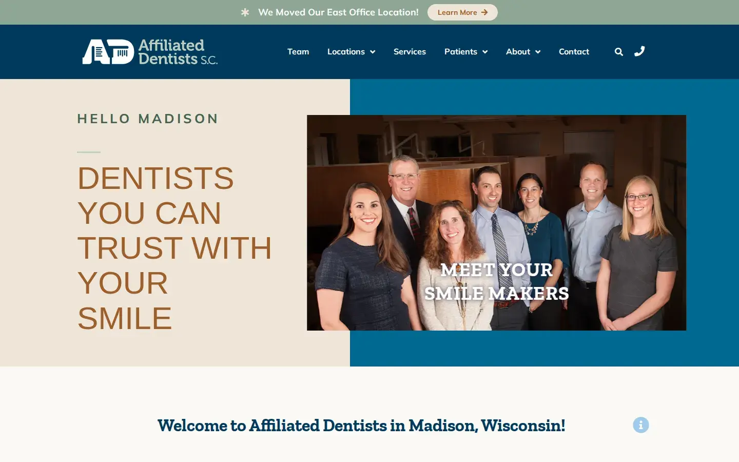 Homepage preview of Affiliated Dentists S.C.