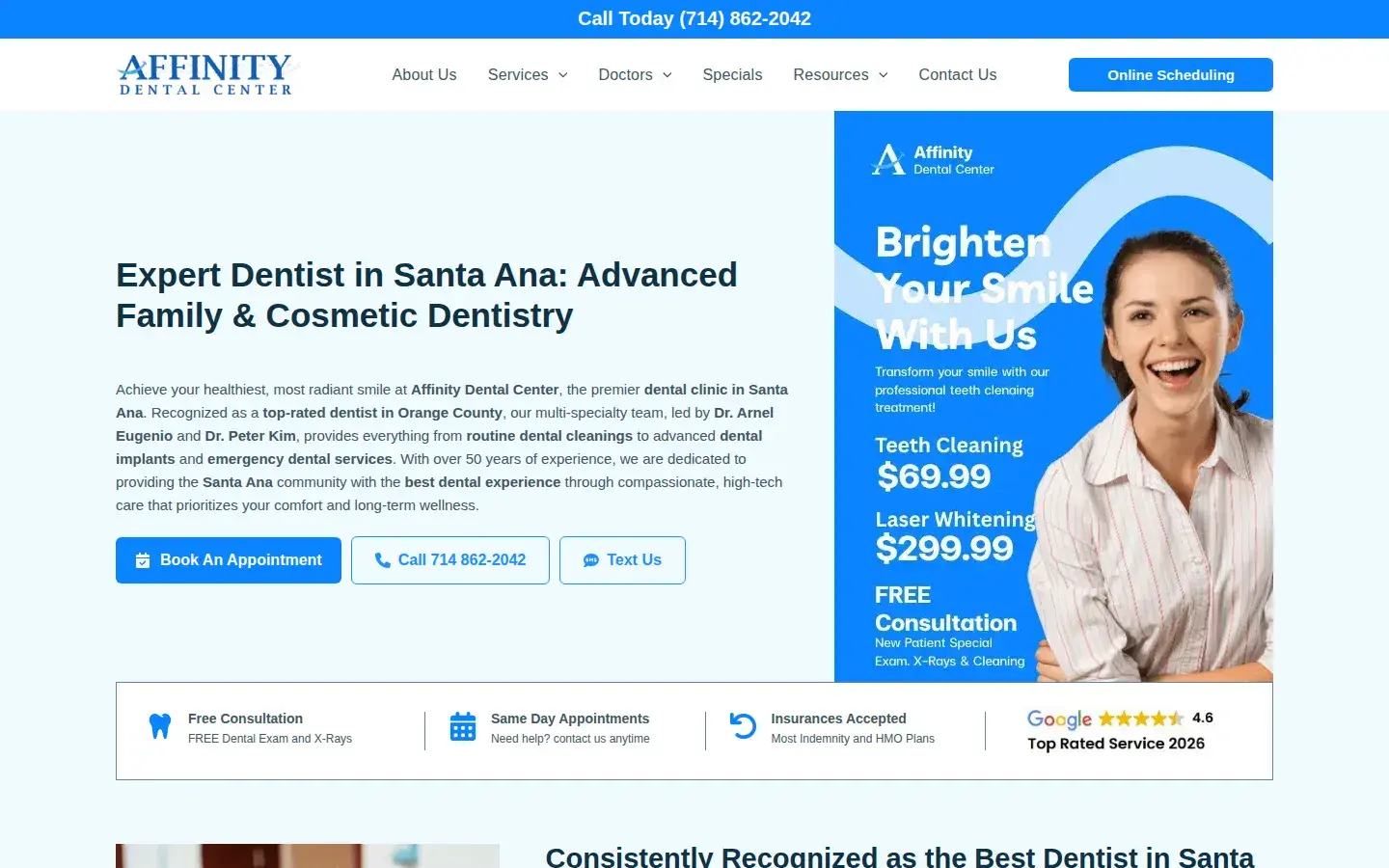 Homepage preview of Affinity Dental Center
