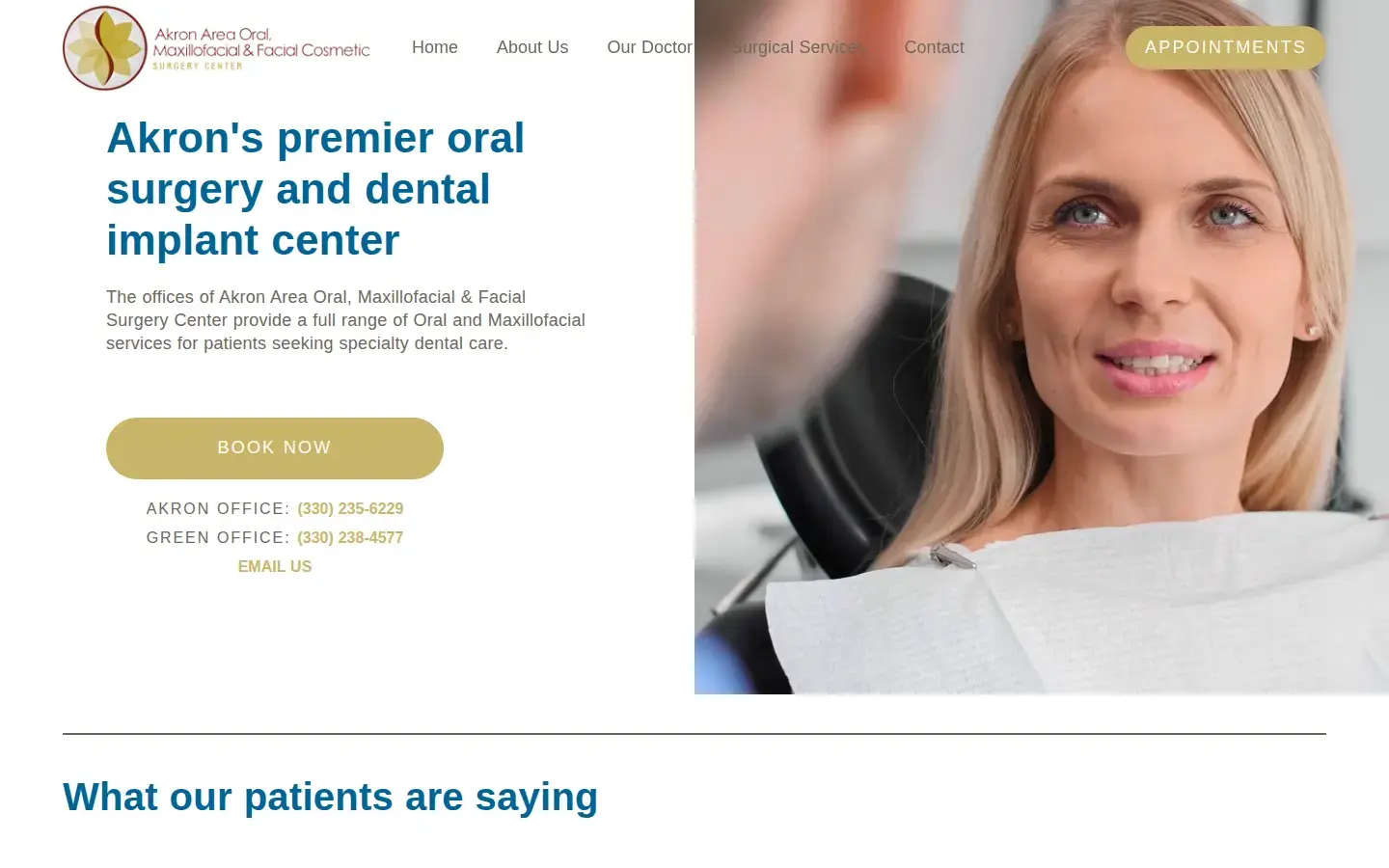 Homepage preview of Akron Area Oral, Maxillofacial & Facial Cosmetic Surgery Center