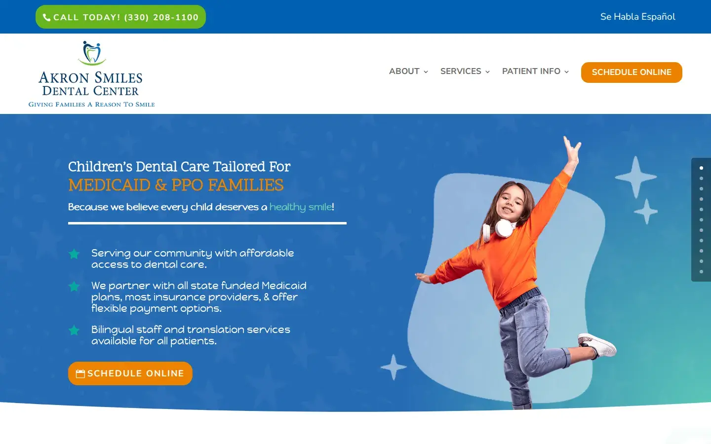 Homepage preview of Akron Smiles Dental Center