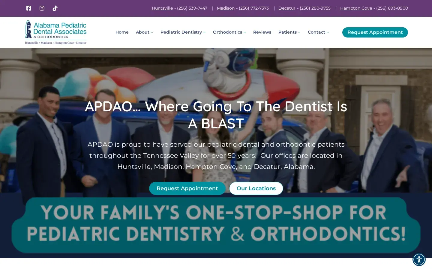 Homepage preview of Alabama Pediatric Dental Associates & Orthodontics