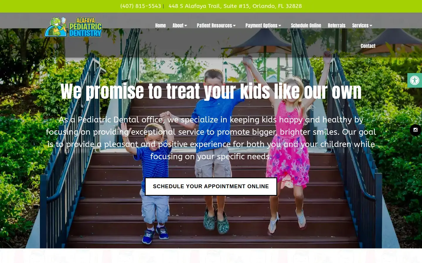 Homepage preview of Alafaya Pediatric Dentistry