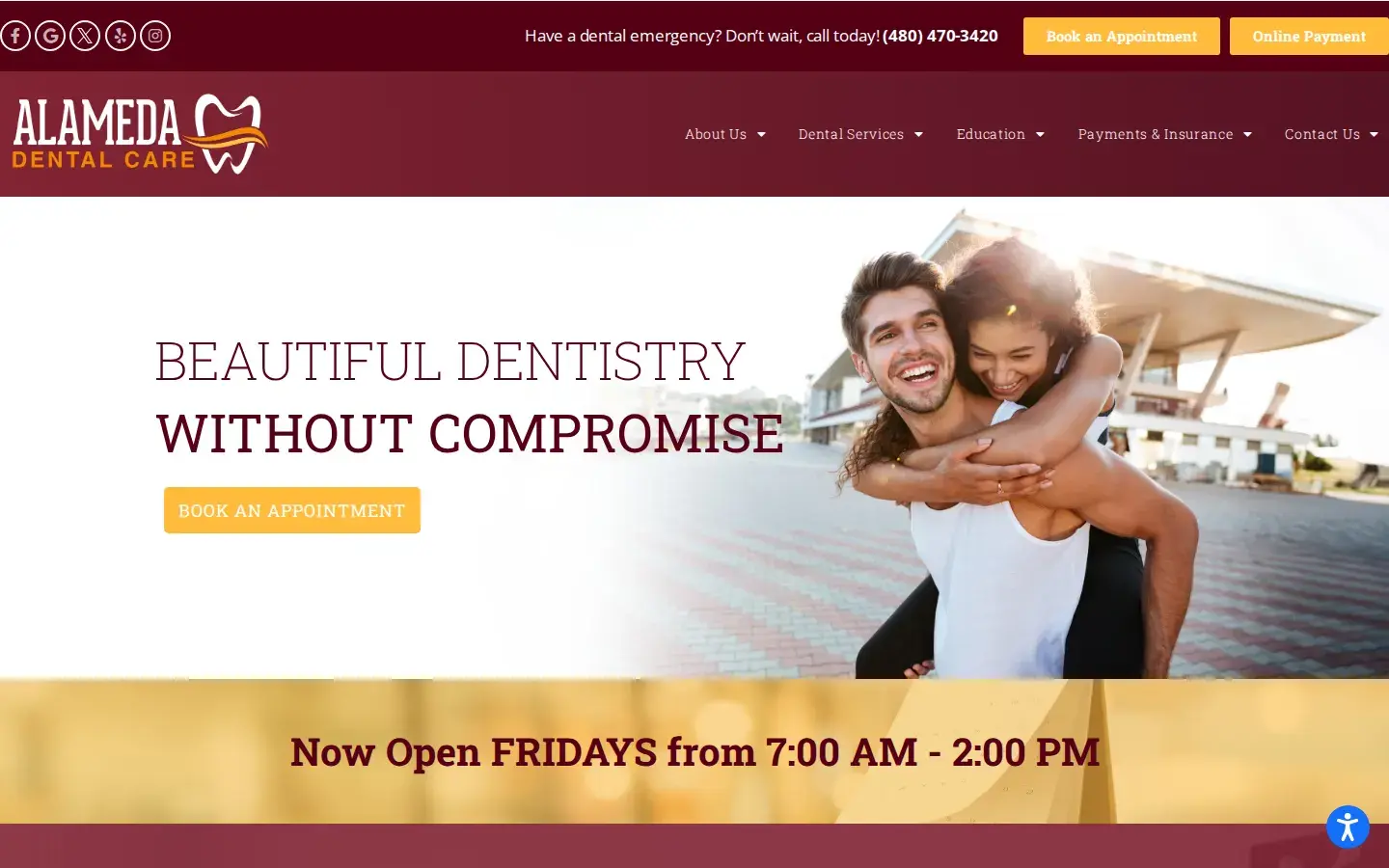 Homepage preview of Alameda Dental Care