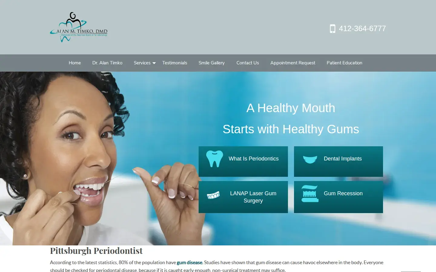 Homepage preview of Alan M. Timko, DMD