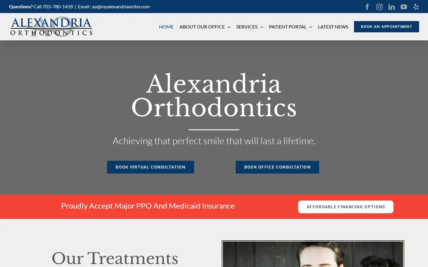Homepage preview of Alexandria Orthodontics