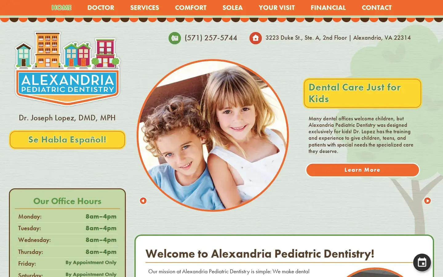 Homepage preview of Alexandria Pediatric Dentistry