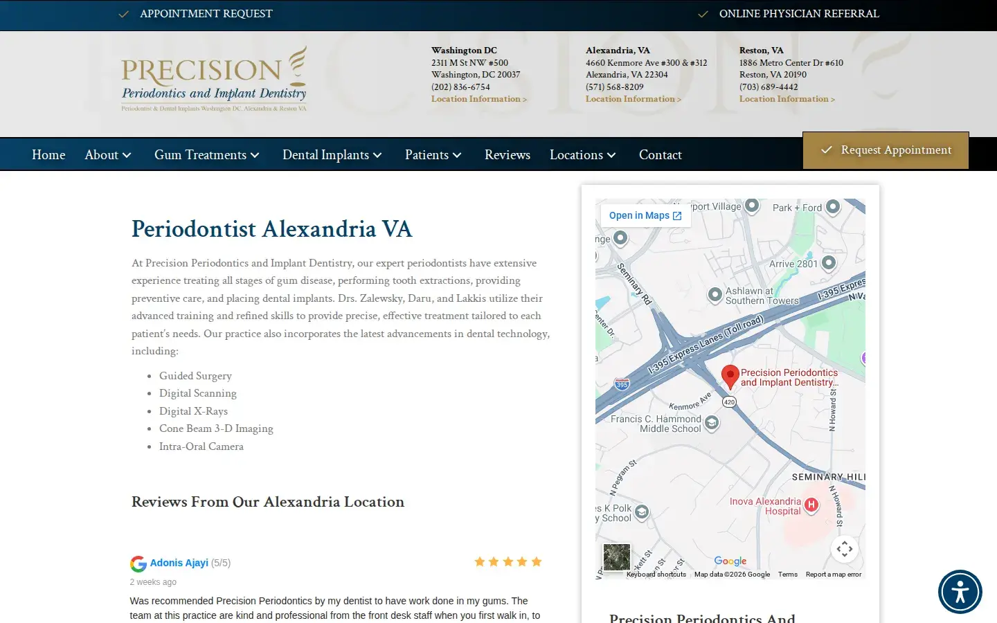 Homepage preview of Alexandria Periodontics: Dima Lakkis, DDS