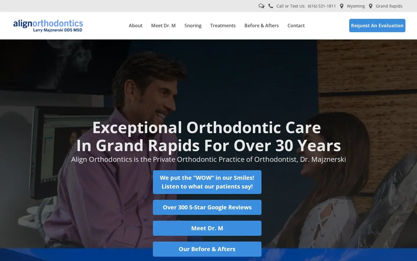 Homepage preview of Align Orthodontics – Larry Majznerski DDS, MSD