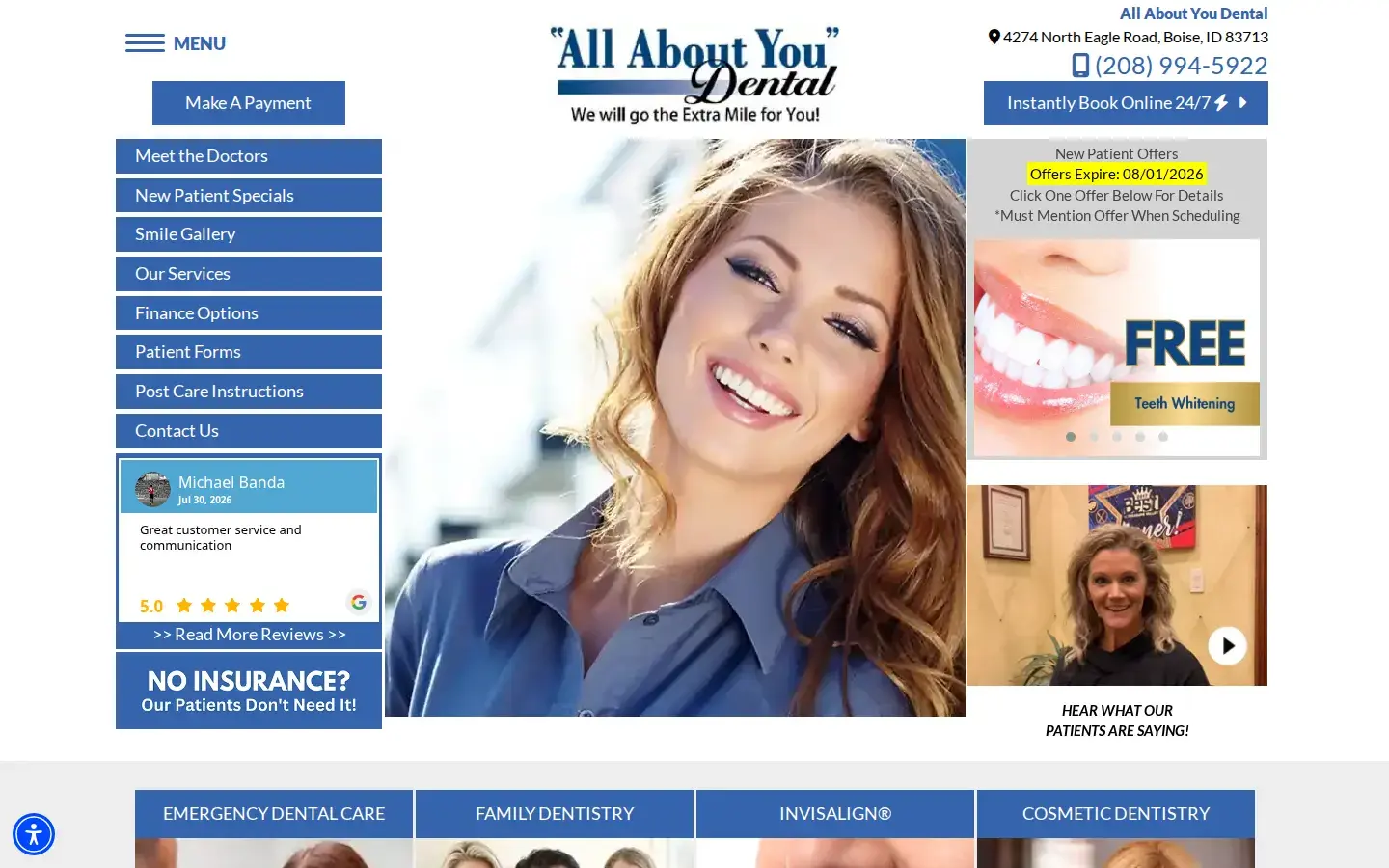 Homepage preview of All About You Dental