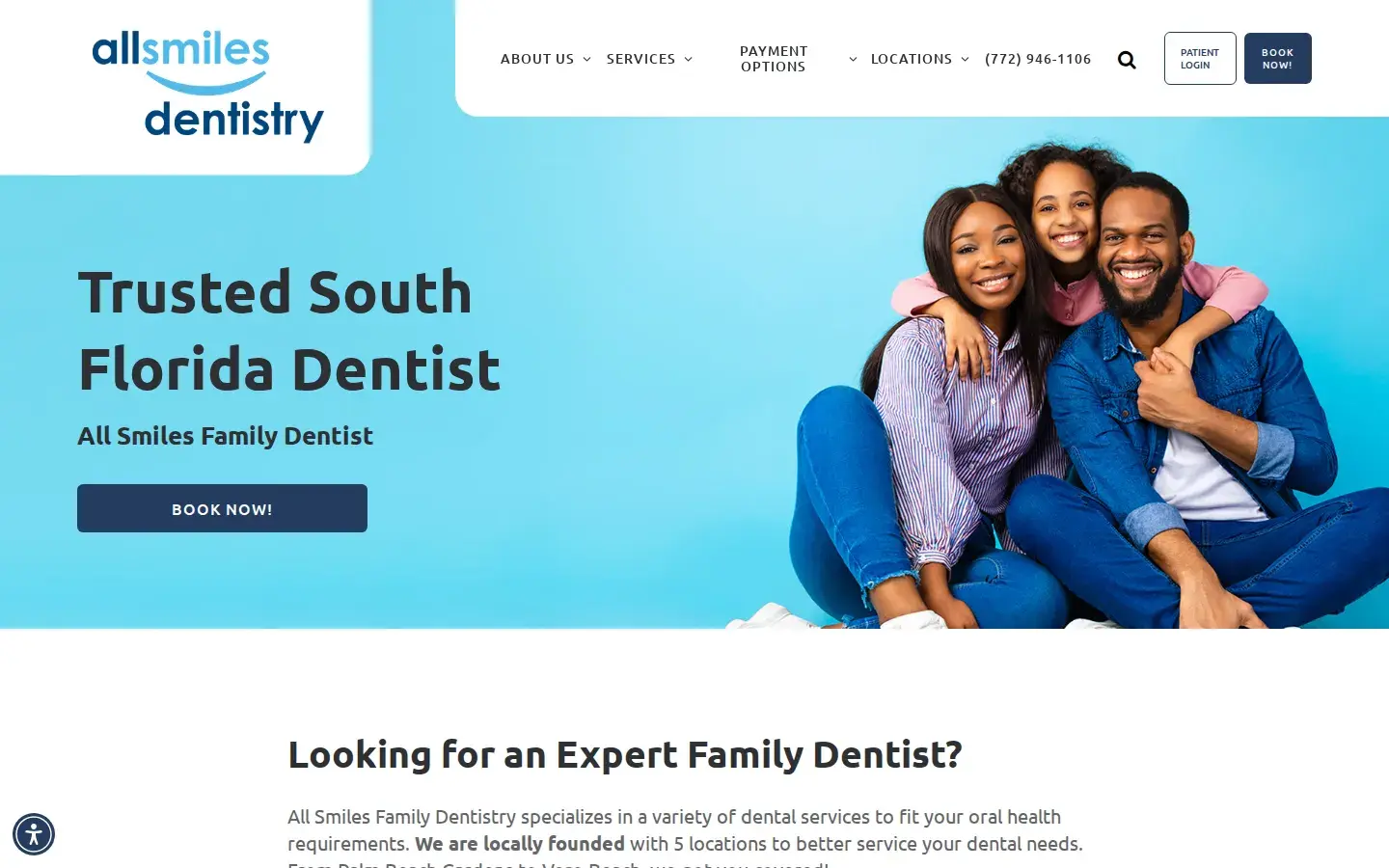 Homepage preview of All Smiles Dentistry