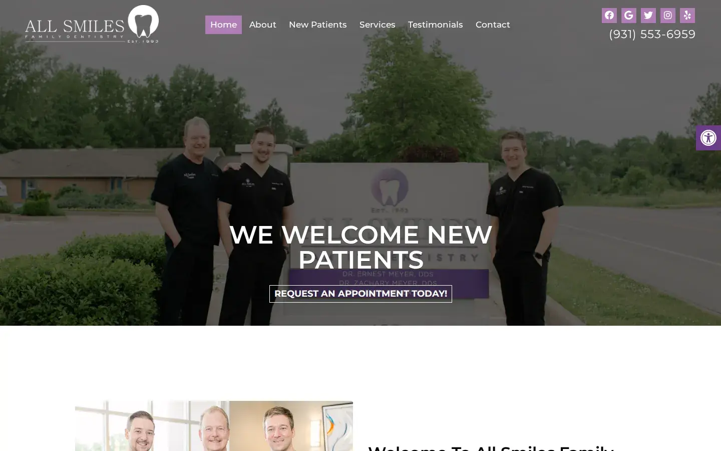 Homepage preview of All Smiles Family Dentistry