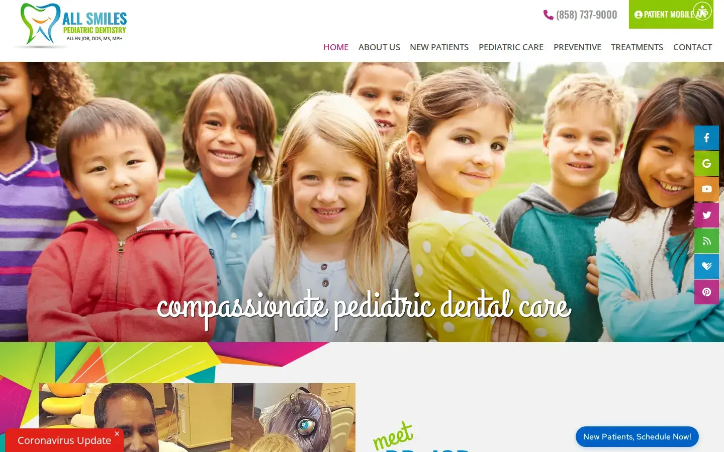 Homepage preview of All Smiles Pediatric Dentistry
