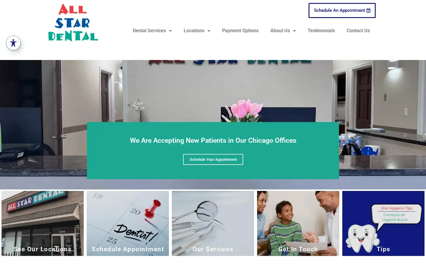 Homepage preview of All Star Dental Clinic