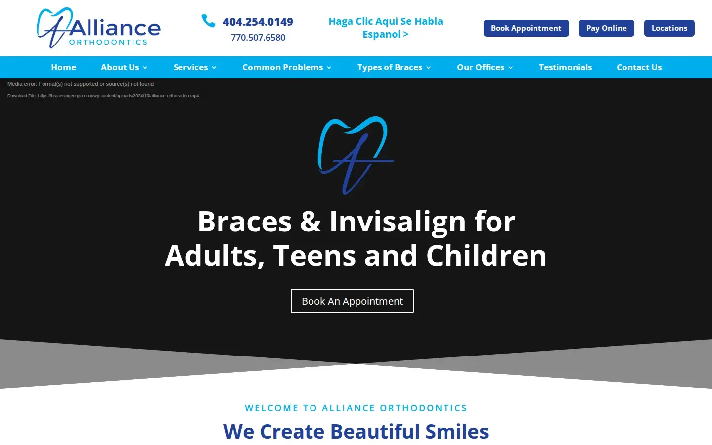 Homepage preview of Alliance Orthodontics