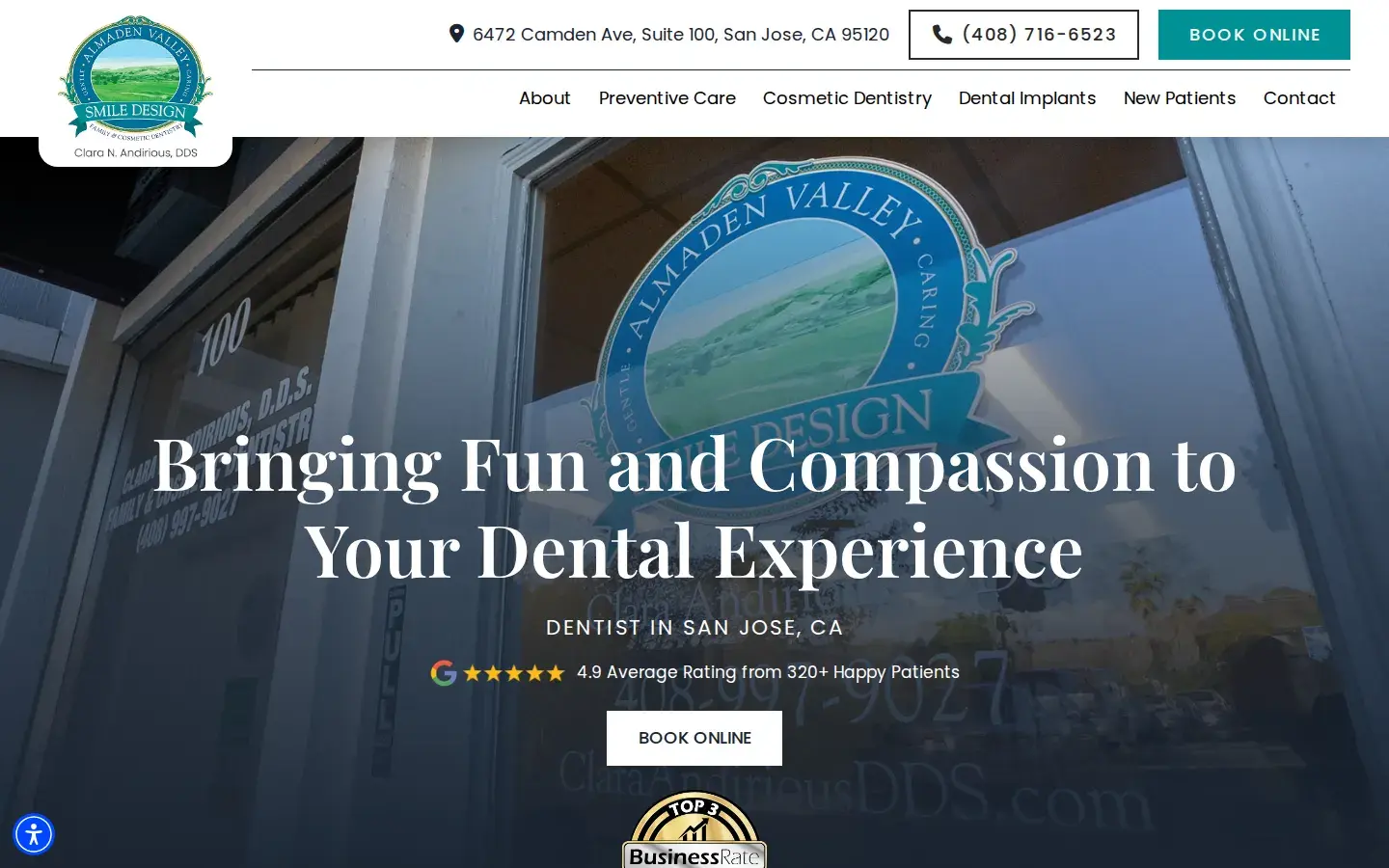 Homepage preview of Almaden Valley Smile Design