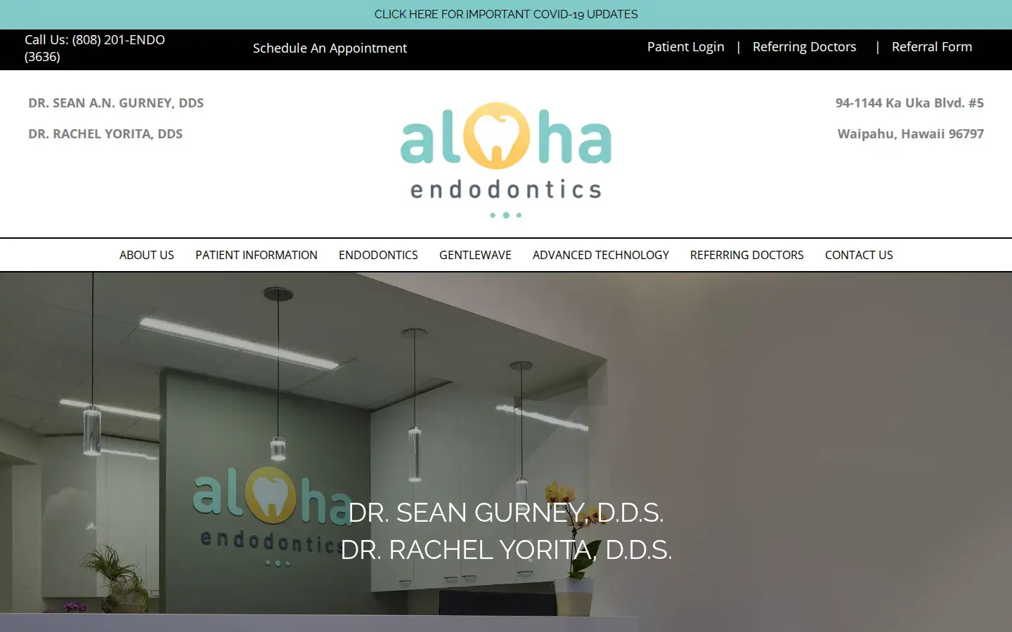 Homepage preview of Aloha Endodontics