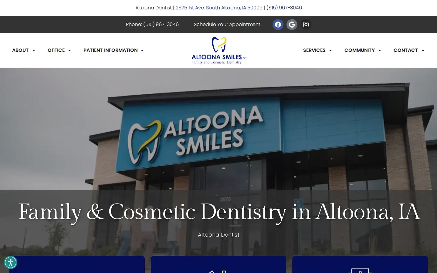 Homepage preview of Altoona Smiles PC