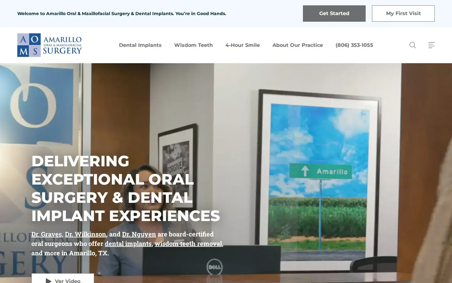 Homepage preview of Amarillo Oral & Maxillofacial Surgery