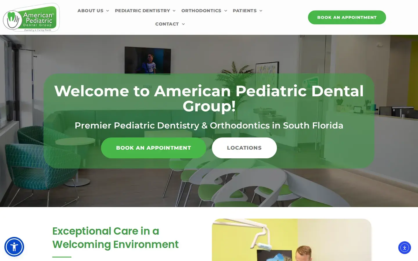Homepage preview of American Pediatric Dental Group Pines