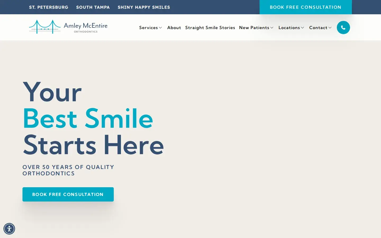 Homepage preview of Amley McEntire Orthodontics