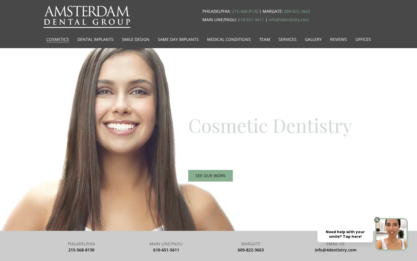 Homepage preview of Amsterdam Dental Group | Cosmetic Dentists of Philadelphia