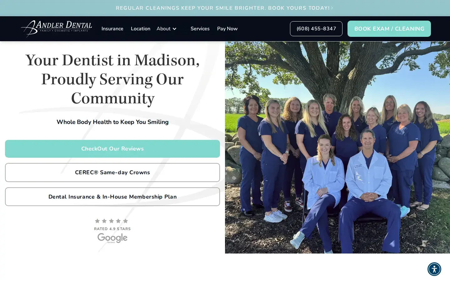 Homepage preview of Andler Dental