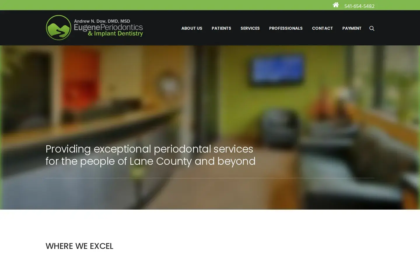 Homepage preview of Andrew N. Dow, DMD, MSD: Eugene Periodontics & Implant Dentistry